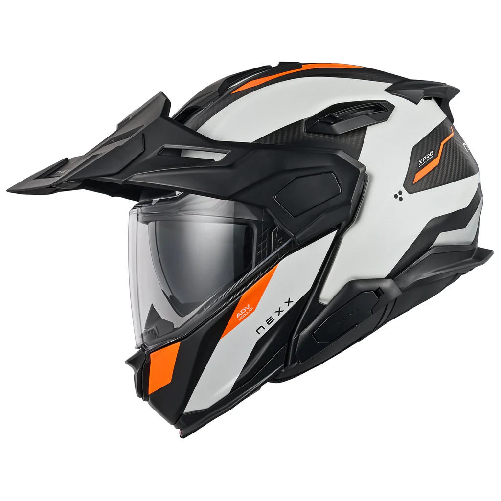 Nexx X.Lifecountry Terra Carbon Modular Helmet - Matte White/Orange
