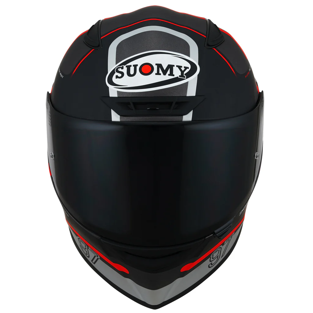 Suomy Track-1 Helmet - 97 Gunmetal/Red