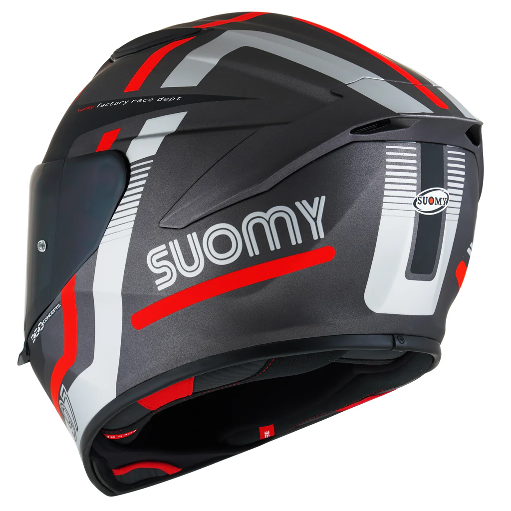 Suomy Track-1 Helmet - 97 Gunmetal/Red