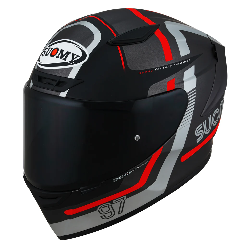 Suomy Track-1 Helmet - 97 Gunmetal/Red