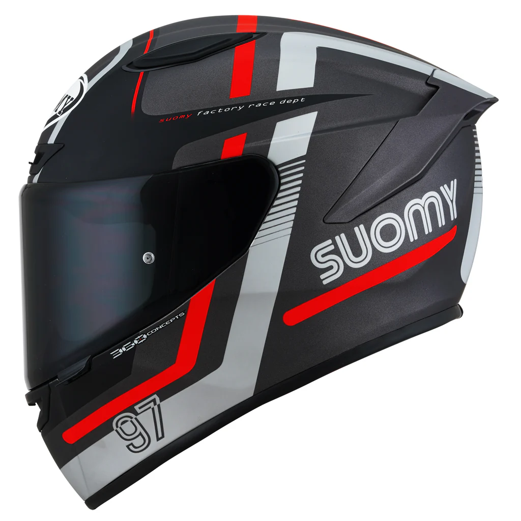 Suomy Track-1 Helmet - 97 Gunmetal/Red
