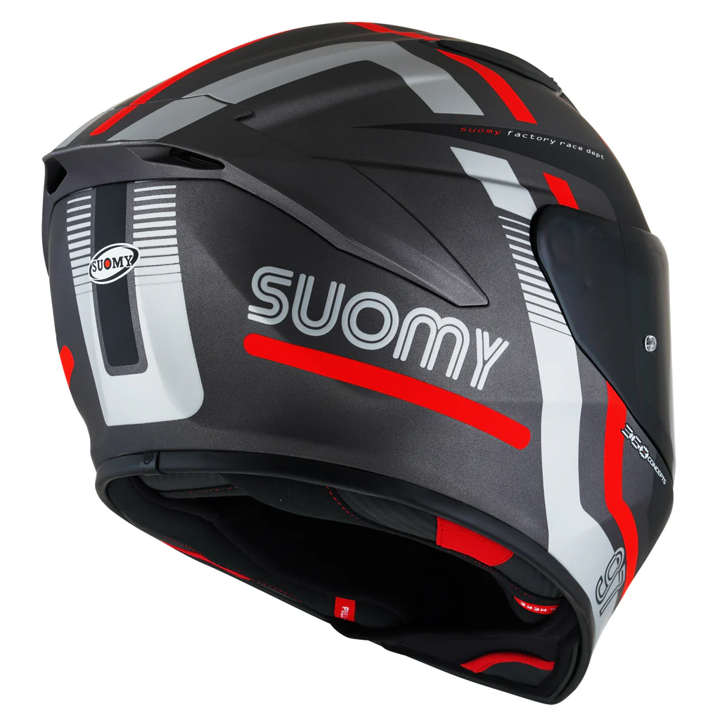 Suomy Track-1 Helmet - 97 Gunmetal/Red