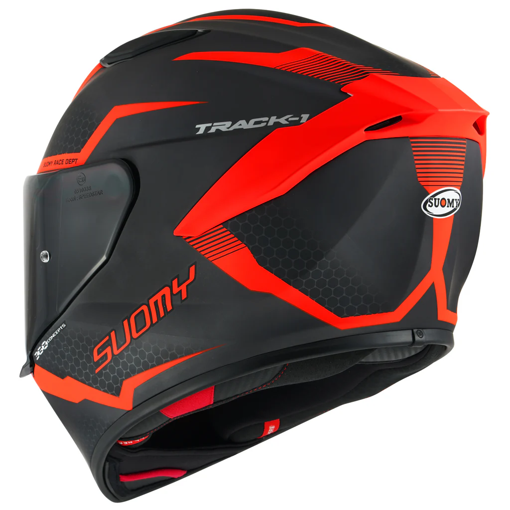 Suomy Track-1 Helmet Reaction Matte Anthracite Red