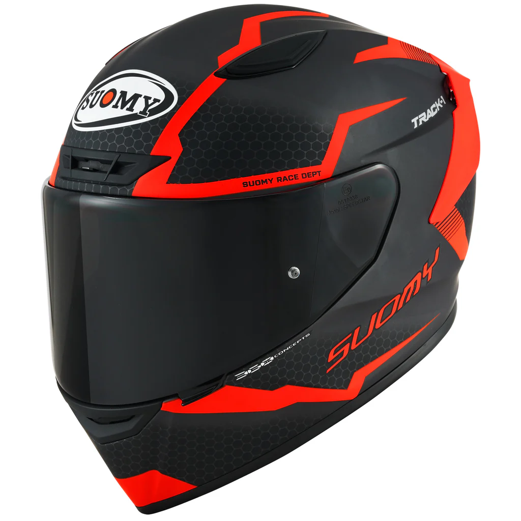Suomy Track-1 Helmet Reaction Matte Anthracite Red