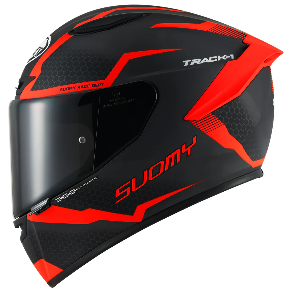 Suomy Track-1 Helmet Reaction Matte Anthracite Red