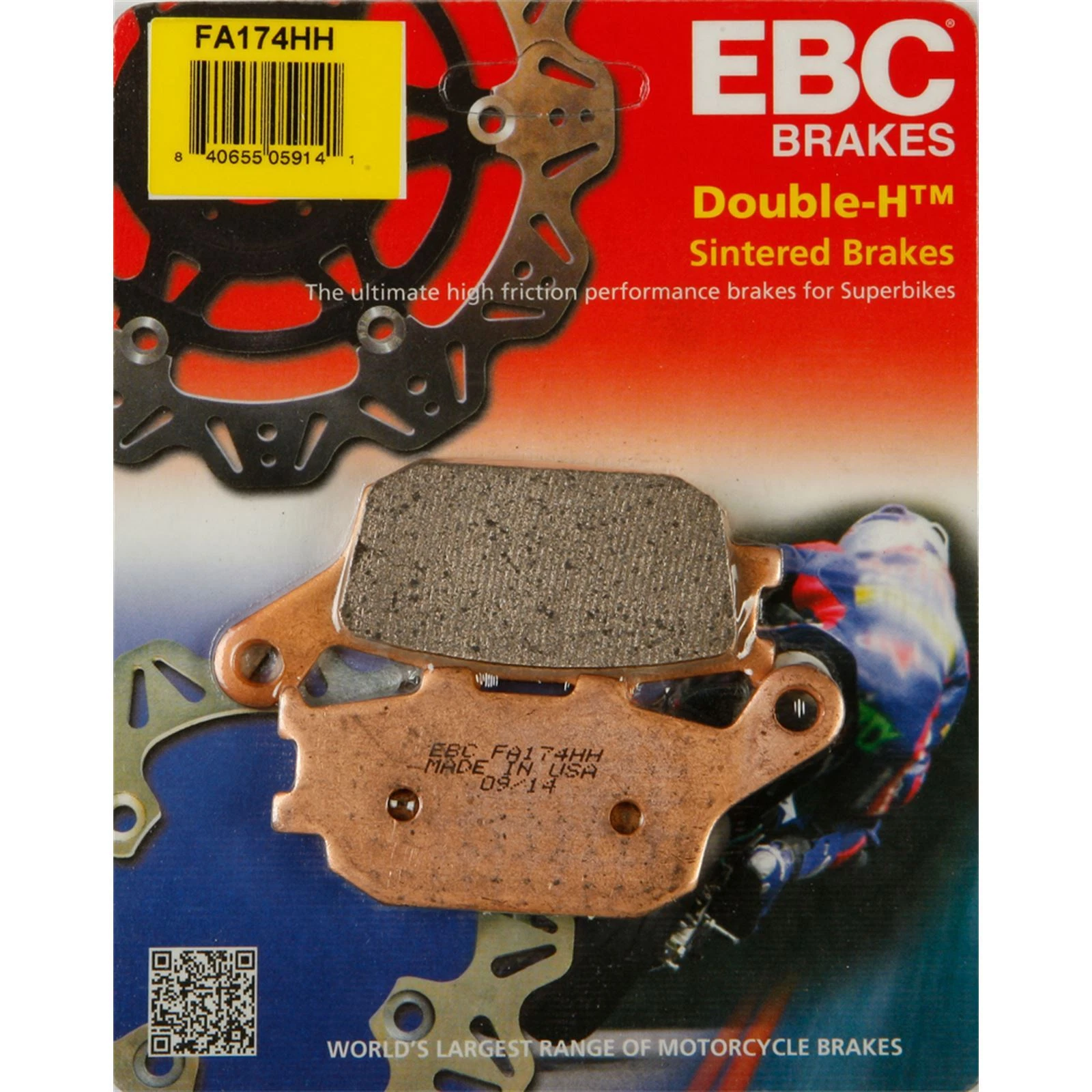 EBC Rear Brake Pads, Sintered Metal - FA174HH